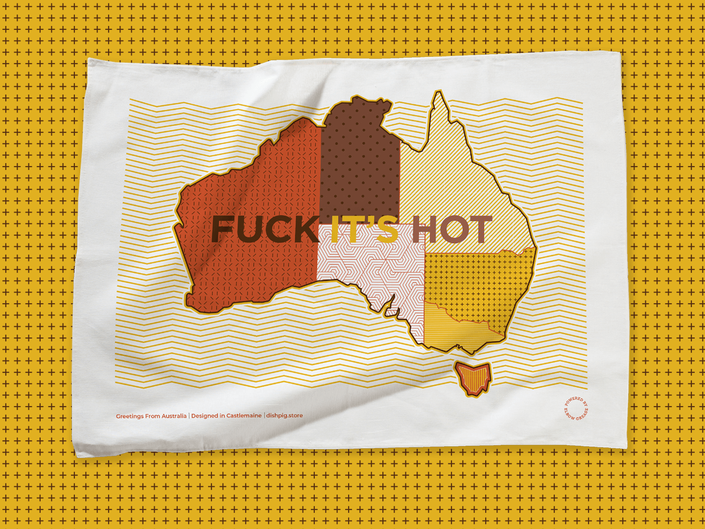 'Greetings From Australia' Burnt Orange - Dish Pig